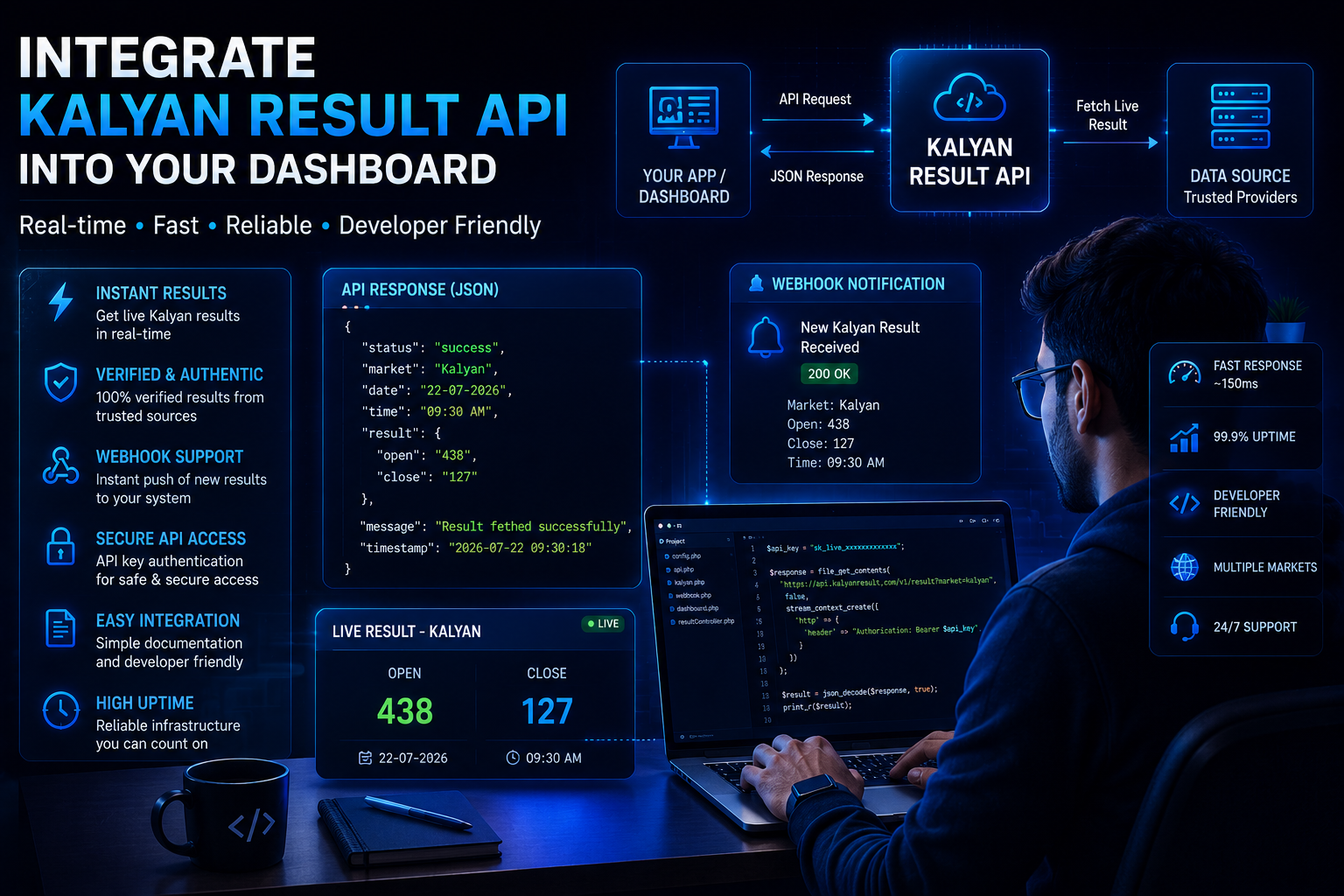 Instant Kalyan Result API Integration Guide (2026) | Fast & Real-Time API - Matka Result API featured image